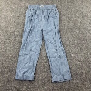 Babaton Linen Blend Pants XSmall Blue Elastic Waist Relaxed Straight Leg Womens